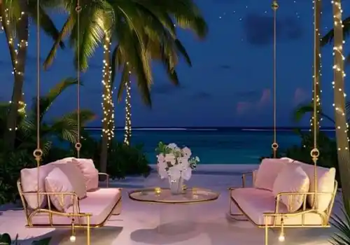 Luxury shoreline venue with sea facing decor and premium event setup